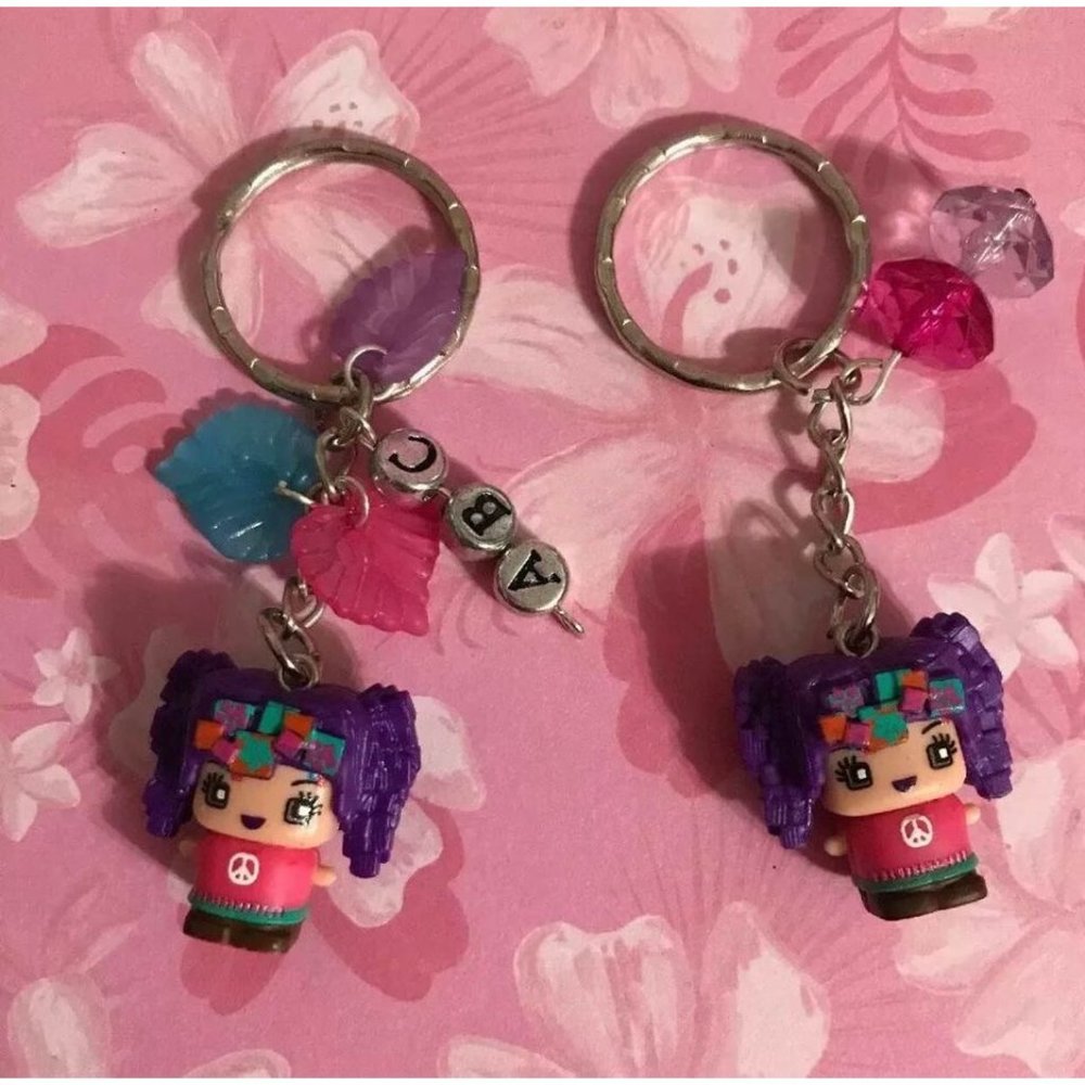My mini mixie q s Concert Girl.Handmade Friendship, Keychains. Set Of 2.